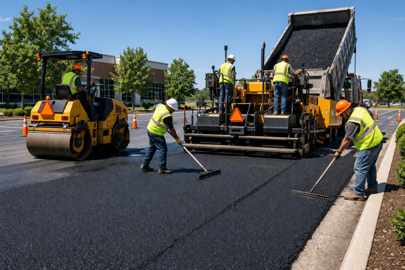 Commercial asphalt paving
