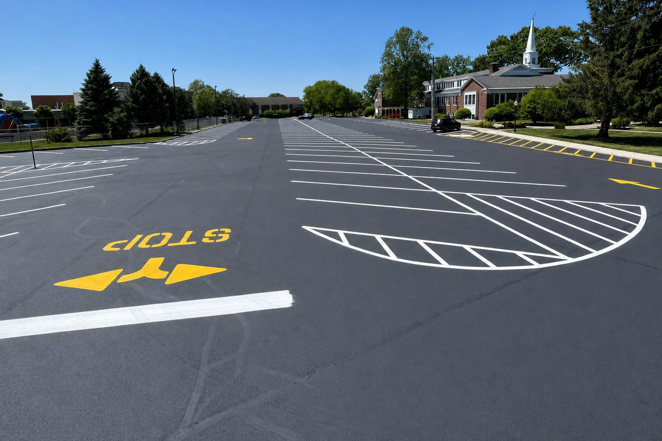 Parking lot striping